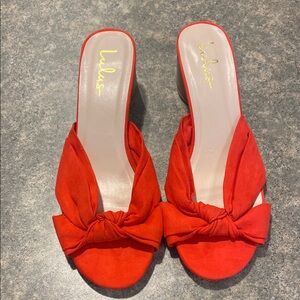 Lulu's Bold Red Knotted Mules